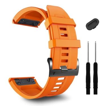 Imagem de DFAMIN Pulseira de relógio de 26 mm, para Garmin Fenix 7X Pro Epix Pro 51 mm Fenix 6X Pulseira de silicone Fenix 6X Pro Descent Mk2i MK3i 51 mm Smartwatch, One Size, Ágata