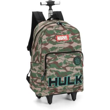 Imagem de Mochila de Carrinho Escolar Juvenil Luxcel MC47052AG Hulk Cor: Militar