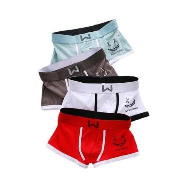 Imagem de Cuecas Boxer Masculinas De Algodão Respirável U-Convexo Confortáveis C