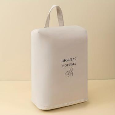 Imagem de Bolsa organizadora de sapatos, tecido não tecido durável, design leve com vários compartimentos para bagagem, armário e academia, Bege, One Size, Bolsa