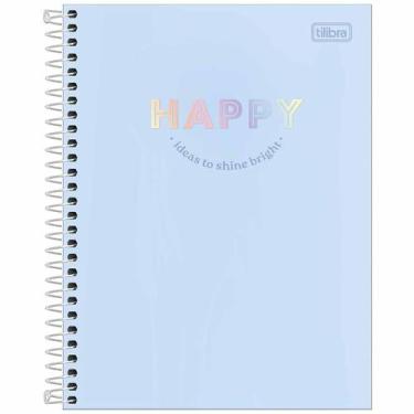 Imagem de Caderno universitário 20 matérias 320 fls Happy Tilibra, Azul