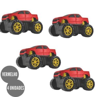 Imagem de 4 Caminhonete Vermelho Sara X Brinquedo Infantil Criança - Omotcha Bri