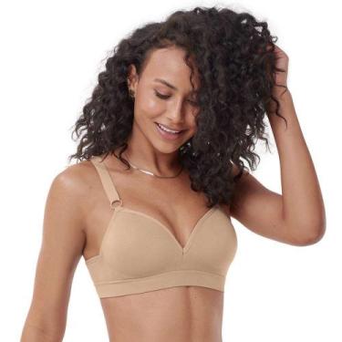 Imagem de Sutia Sustentação Com Bojo Sem Aro Sem Costura Zee Rucci, Bege, 48
