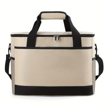 Imagem de Bolsa Térmica Portátil Com Grande Capacidade Ideal Para Piqueniques E Atividades Ao Ar Livre(Caqui)