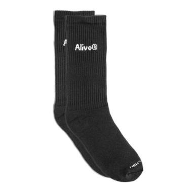 Imagem de Meia Alive Logo Preto, Único