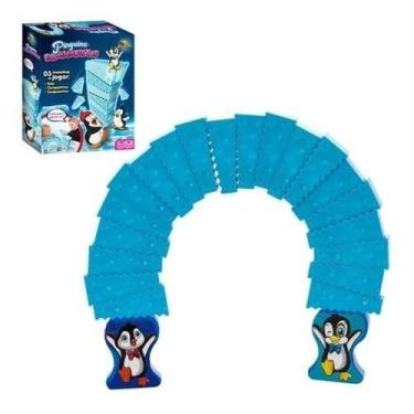Imagem de Jogo Pinguins Equilibrista Infantil Brinquedo Bloco Montar Brinquedo L