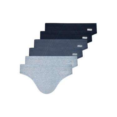 Imagem de Kit com 6 Cuecas Slip Lupo 515-089, Cinza, G
