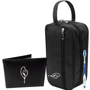 Imagem de Kit Nécessaire Preta Premium Com Carteira Executiva Terço - Mormino