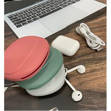 Imagem de Organizador de fone de ouvido de silicone - capa de armazenamento de cabo de dados - mini caixa de chave - organizador de fone de ouvido portátil com fio (vermelho-cinza-verde-3 peças)