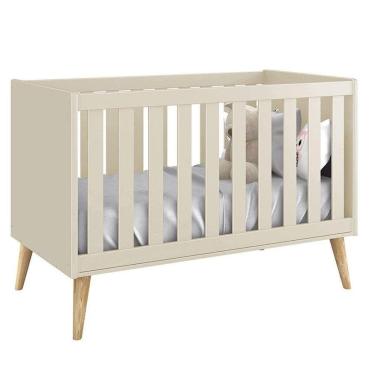 Imagem de Berço Americano Theo Areia Pés Madeira Natural - Reller