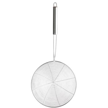 Imagem de Escumadeira Aramada Para Frituras Inox Profissiona Escumadeira Peneira Grande em Aço Inox 38 cm – Ideal para Frituras, Pastéis, Massas e Cozimentos – Resistência, Durabilidade e Higiene