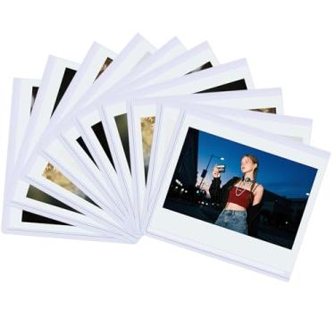 Imagem de pssped Pacote com 10 molduras magnéticas para fotos compatíveis com Fujifilm Instax Wide 400 300 210 Wide EVO Polaroid Now 600 OneStep + -8,9 x 10,8 cm – Visor de fotos de geladeira (branco)