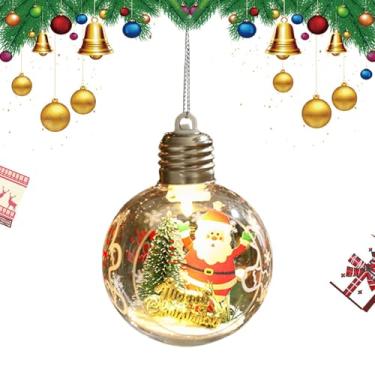 Imagem de Luzes de enfeite de bola de Natal, decoração de bola transparente de Natal - Ornamento claro da bola do brilho da árvore de Natal de 3,15 polegadas,Pingente de árvore de Natal com bola decorativa de l