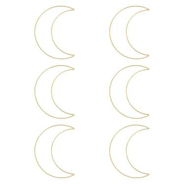 Imagem de IEUDNS 6x Centro de Mesa em Arco Floral Metálico em Formato de Lua para Festa de Natal em Casa