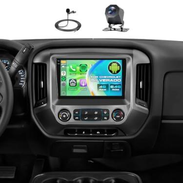 Imagem de Estéreo automotivo 4G + 64G para Chevrolet Silverado 2014-2018 com Carplay sem fio e Android Auto, tela sensível ao toque Driauto de 10,1 polegadas, rádio Android para Chevrolet Bluetooth Mirror