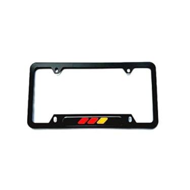 Imagem de Mesport Porta-molduras para placa de licença esportiva 3 cores tricolor com tampas de parafuso para Toyota Tacoma 4Runner Tundra Rav4 Highlander - Aço inoxidável (1 preto)