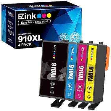 Imagem de E-Z Ink Cartuchos de tinta 910XL para impressoras HP de substituição para cartuchos de tinta HP 910XL, pacote combo 910XL, preto e colorido, use com impressoras OfficeJet 8010 8015 8018 8022 Pro 8025