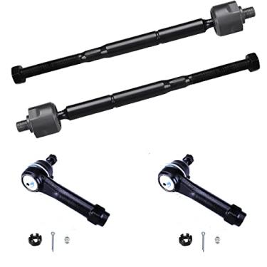 Imagem de KFVF Pacote com 4 kit de terminais de direção para Jeep Compass 2007-2017, Patriot 2007-2017, 2 peças ES800408 extremidade externa de haste de direção e 2 peças EV80645 hastes de direção internas para