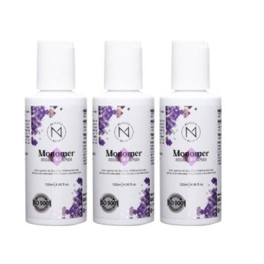 Imagem de Kit 3 Monomer Secagem Rápida Majestic Nails Prof 120ml