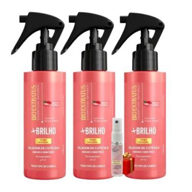 Imagem de Kit 3 Spray Hidratante Mais Brilho 100ml Bio Extratus + Presente Lourr