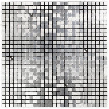 Imagem de Kit 1m² Pastilha de Vidro Autocolante 31cm X 31cm Prata Escovado/Espelhado