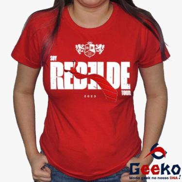 Imagem de Baby Look Soy Rebelde Tour 100% Algodão - RBD - Geeko, Vermelho, Branc