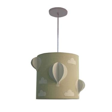 Imagem de Luminária de Teto Balões 3D Com Nuvens 25x25 Quarto Infantil - TOM LUZ