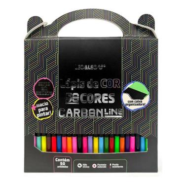 Imagem de Kit Lápis de Cor Carbon Line Redondo - 50 Cores - Leo&Leo