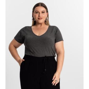 Imagem de Blusa Feminina Plus Size da Infinita Cor Cinza, Plus G2, Cinza