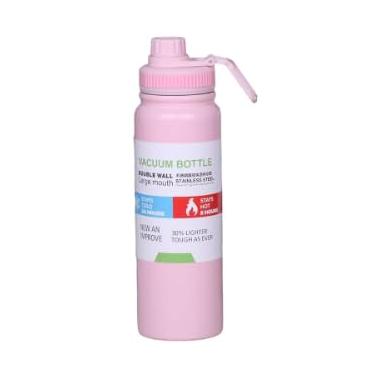 Imagem de Garrafa Térmica Inox 800ml Antivazamento com Bico Esportivo e Alça | Squeeze Água Quente Fria Academia, Escritório, Esporte e Viagem (Rosa)