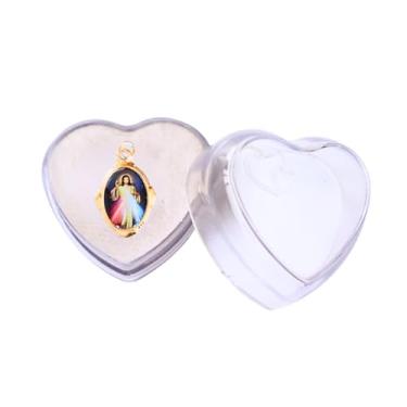 Imagem de Medalha Jesus Misericordioso + caixa acrílica coração