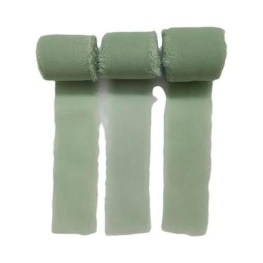 Imagem de Fita De Chiffon Azul Acinzentado 3 Rolos Para Convites De Casamento DI