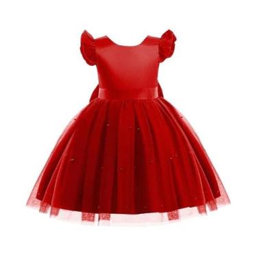 Imagem de Vestido Elegante De Princesa Com Laço Branco Para Meninas, Ideal Para 