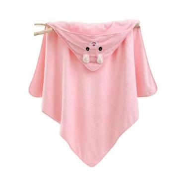 Imagem de Roupão De Banho Infantil Em Fleece Coral Com Capuz Para Meninos E Meni