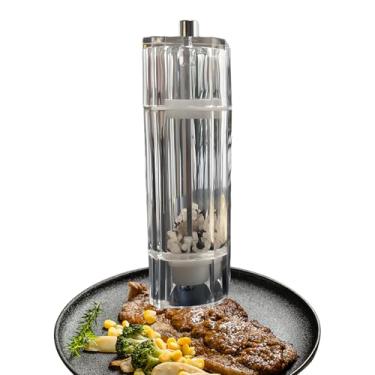 Imagem de Moedor de sal – Moedor de sal e pimenta | Ferramentas de cozinha recarregáveis transparentes e ajustáveis para acampamento, cozinha, decoração de casa, piquenique, jantar, cozinha, mesa