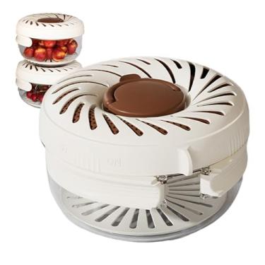 Imagem de Cesta de drenagem de frutas – Recipiente de escorredor de frutas, escorredor de cozinha com alça dobrável, cesto de lavagem de vegetais para salada de frutas silvestres cozinha diária casa geladeira