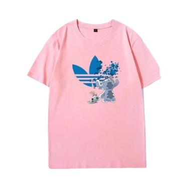 Imagem de Camiseta Unissex De Manga Curta Disney Stitch Tamanho Grande Algodão S