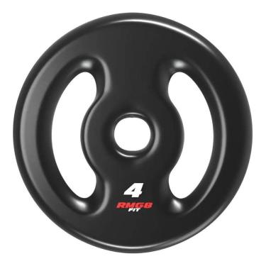 Imagem de Anilha 4Kg Emborrachada Preta Rmg8 Fit