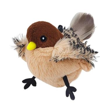 Imagem de Brinquedo de gato de pássaro batendo, brinquedos de exercício interativos para gatinhos | Brinquedo de pássaro batendo com , brinquedos de pena de chilrear automáticos para gatos em ambientes