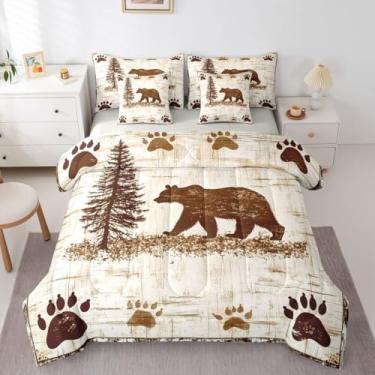 Imagem de Erosebridal Conjunto de edredom com 7 peças, cama rústica de fazenda em uma bolsa, jogo de cama de caça na selva com edredons, lençóis, fronhas, decoração de quarto de animais selvagens
