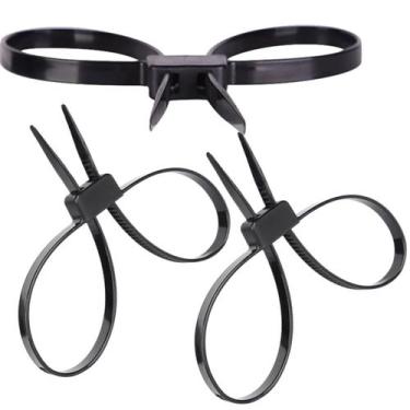 Imagem de Algemas Braçadeira Policia Kit 3 Uni Dupla Flexivel Descartavel Proteç