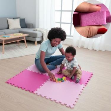 Imagem de Kit 10 Placas Tapete Tatame EVA 50x50cm 20mm 20 Bordas Emborrachado Ex