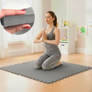 Imagem de Kit 10 Placas Tapete Tatame EVA 50x50cm 20mm 20 Bordas Emborrachado Ex