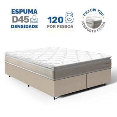 Imagem de Cama Box com Colchão de Espuma D45 Pillow Top Ortopédico Domo Queen 158cm