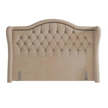 Imagem de Cabeceira Cama Box Casal Queen 160cm Antibes Z37 Veludo Bege - Mpozenato