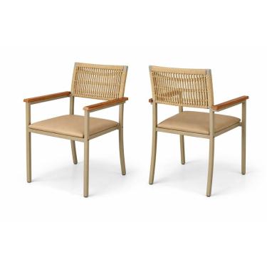 Imagem de Kit 2 cadeiras externa náutica com braço Trama bg Solare