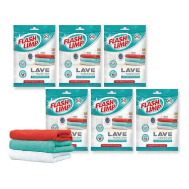 Imagem de 6 Pac Lenços Antimancha Para Maquina De Lavar Flash Limp