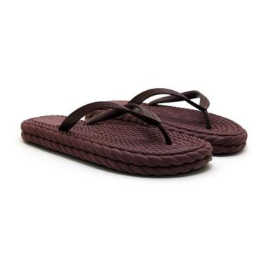 Imagem de Sandália Chinela Feminina tamanho:40cor:preto - Top Sola, 35, Vinho