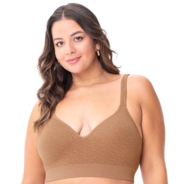 Imagem de Sutiã Comfort Plus com Bojo Jacquard sem Costura Amêndoa - Zee Rucci, 