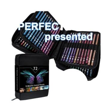 Imagem de Lápis De Cor Metálicos Vibrantes Com Núcleo Macio Para Livros De Color